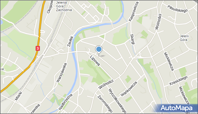 Jelenia Góra, Powstańców Wielkopolskich, mapa Jelenia Góra