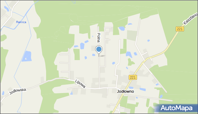 Jodłowno, Polna, mapa Jodłowno