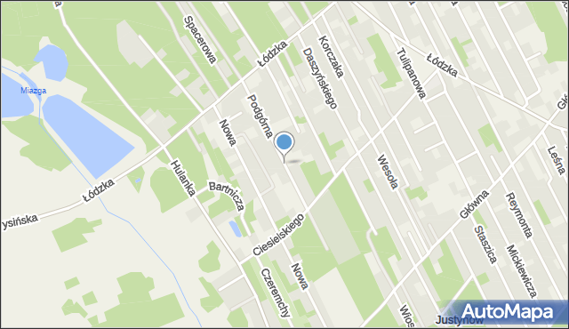 Justynów gmina Andrespol, Podgórna, mapa Justynów gmina Andrespol