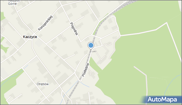 Kaczyce gmina Zebrzydowice, Podleśna, mapa Kaczyce gmina Zebrzydowice