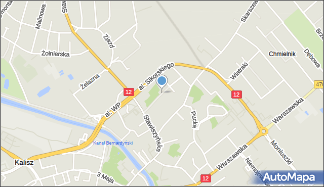 Kalisz, Pomorska, mapa Kalisza