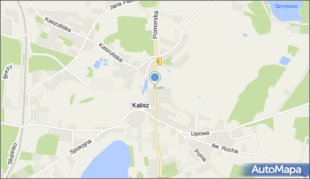 Kalisz gmina Dziemiany, Pomorska, mapa Kalisz gmina Dziemiany