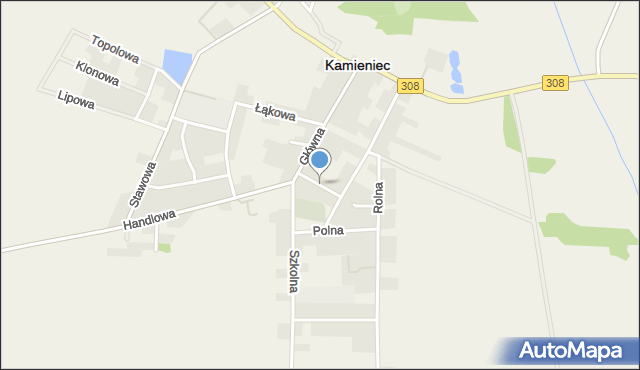 Kamieniec powiat grodziski, Powstańców Wielkopolskich, mapa Kamieniec powiat grodziski