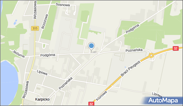 Karpicko, Podgórna, mapa Karpicko