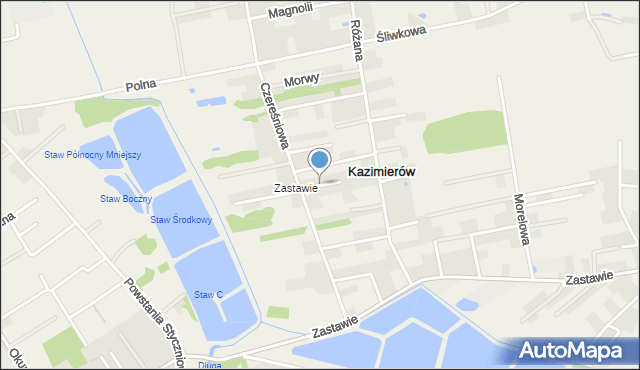 Kazimierów gmina Halinów, Poziomkowa, mapa Kazimierów gmina Halinów