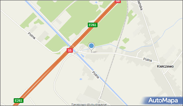 Kiełczewo, Polna, mapa Kiełczewo