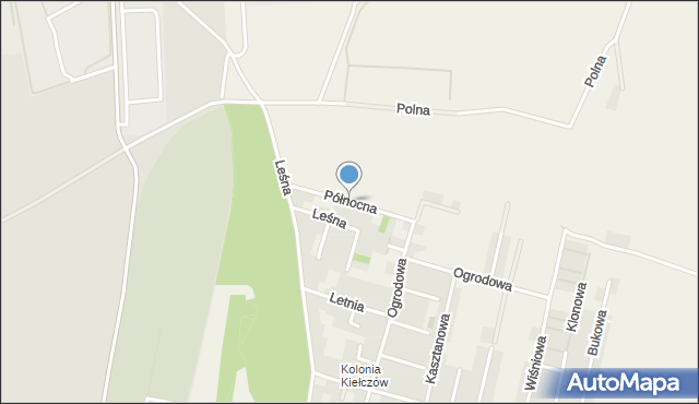 Kiełczów, Północna, mapa Kiełczów