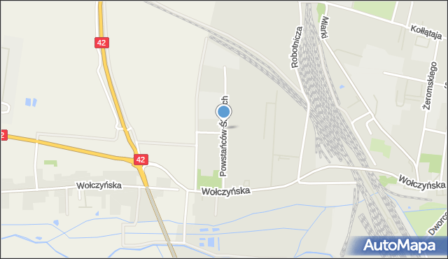Kluczbork, Powstańców Śląskich, mapa Kluczbork