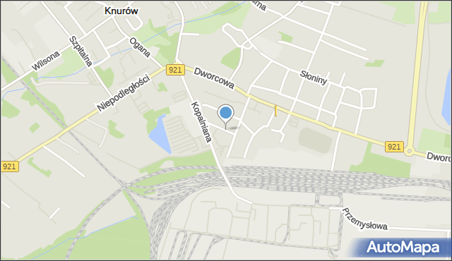 Knurów powiat gliwicki, Pocztowa, mapa Knurów powiat gliwicki