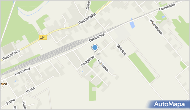 Kobylnica gmina Swarzędz, Podgórna, mapa Kobylnica gmina Swarzędz