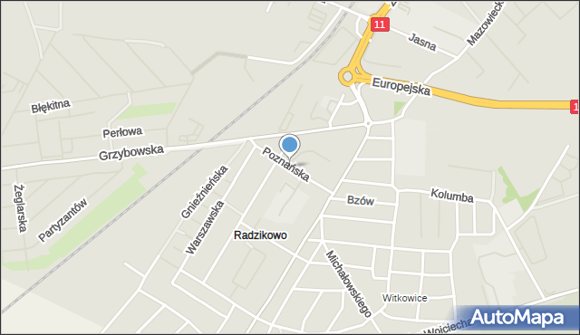 Kołobrzeg, Poznańska, mapa Kołobrzegu