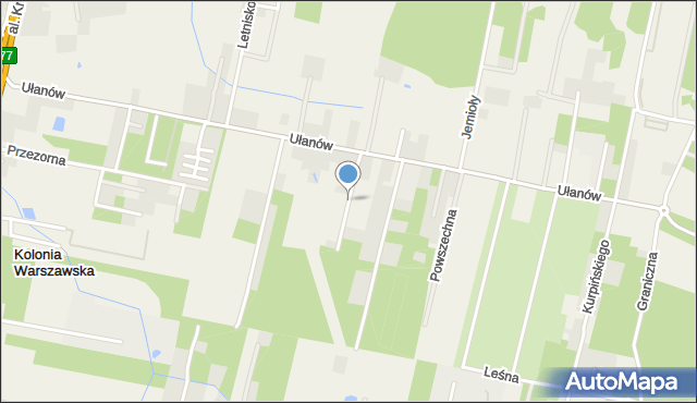 Kolonia Warszawska gmina Lesznowola, Podróżnicza, mapa Kolonia Warszawska gmina Lesznowola