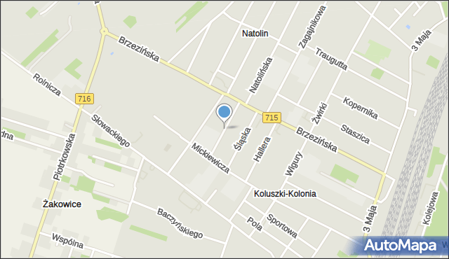 Koluszki, Pomorska, mapa Koluszki