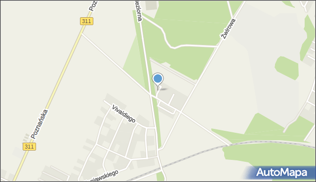 Komorniki powiat poznański, Poświatowskiej Haliny, mapa Komorniki powiat poznański