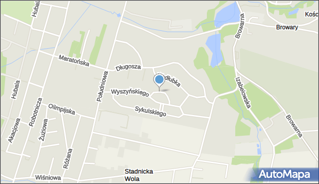 Końskie, Popiełuszki Jerzego, bł. ks., mapa Końskie