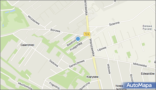 Konstancin-Jeziorna, Podgórska, mapa Konstancin-Jeziorna