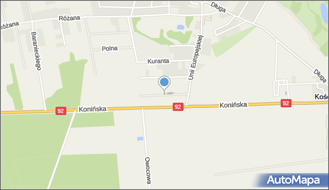 Kościelec powiat kolski, Południowa, mapa Kościelec powiat kolski