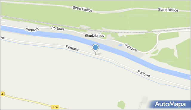 Kosin gmina Drezdenko, Portowa, mapa Kosin gmina Drezdenko