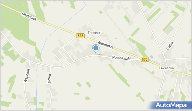 Kosowy, Popiełuszki Jerzego, bł. ks., mapa Kosowy