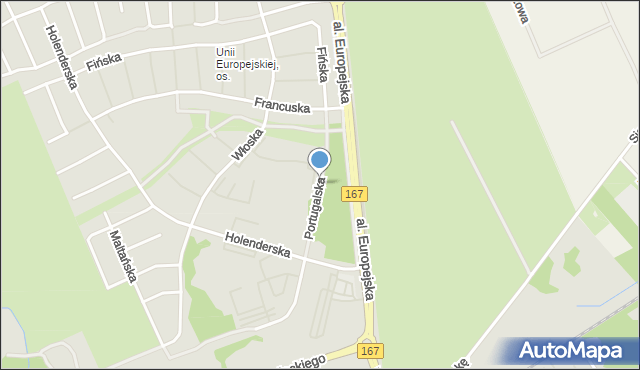 Koszalin, Portugalska, mapa Koszalina