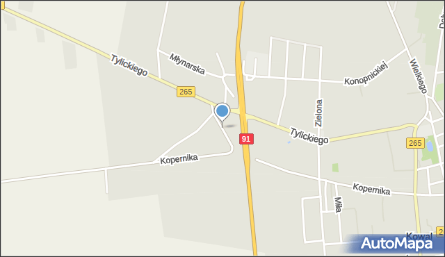 Kowal, Poprzeczna, mapa Kowal