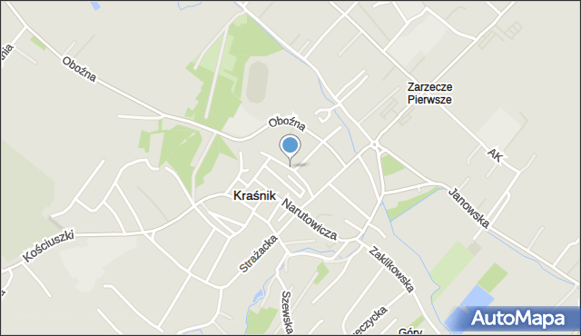 Kraśnik, Podwalna, mapa Kraśnik