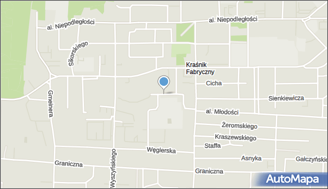 Kraśnik, Popiełuszki Jerzego, bł. ks., mapa Kraśnik