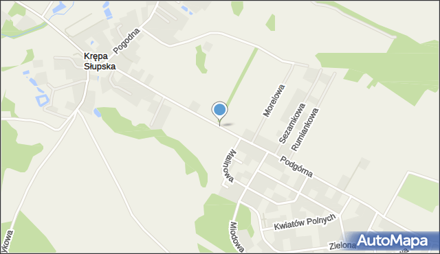 Krępa Słupska, Podgórna, mapa Krępa Słupska