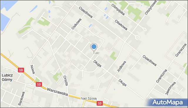 Krobia gmina Lubicz, Poprzeczna, mapa Krobia gmina Lubicz