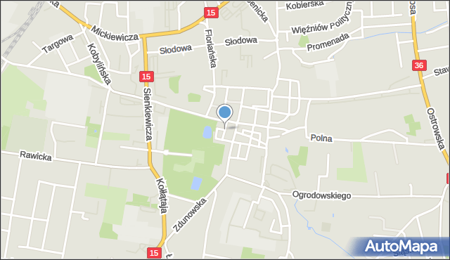 Krotoszyn, Podgórna, mapa Krotoszyna