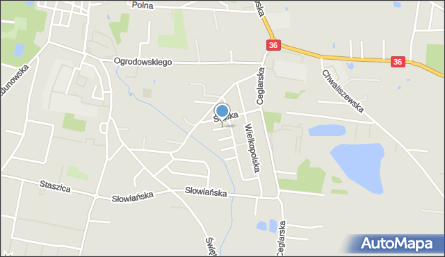 Krotoszyn, Pomorska, mapa Krotoszyna