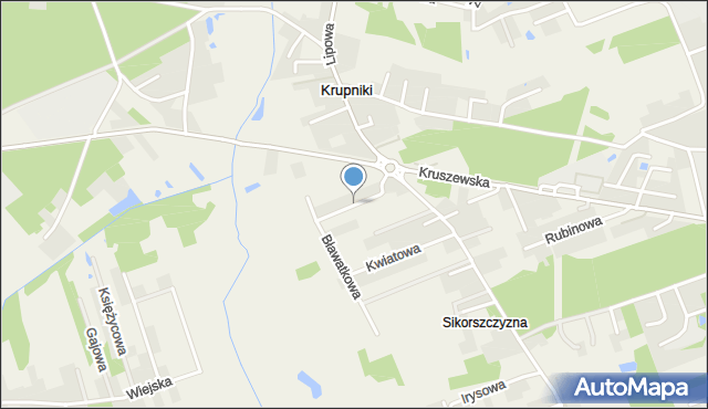Krupniki, Poziomkowa, mapa Krupniki