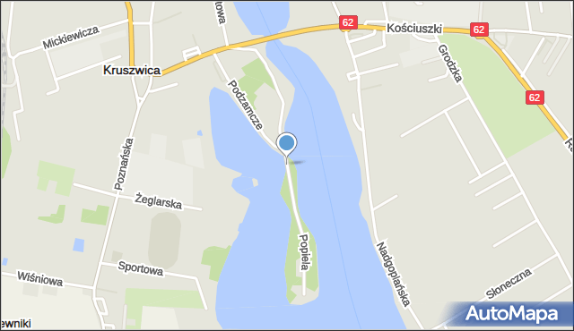 Kruszwica, Popiela, mapa Kruszwica