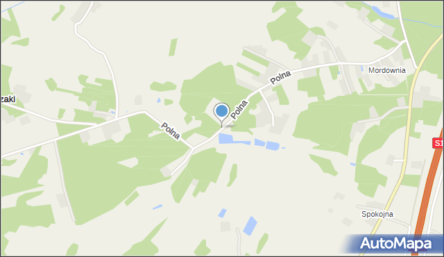 Krzaki gmina Pysznica, Polna, mapa Krzaki gmina Pysznica