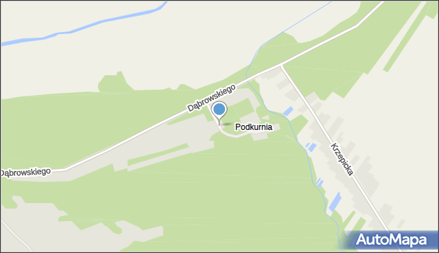 Krzepice powiat kłobucki, Podkurnia, mapa Krzepice powiat kłobucki