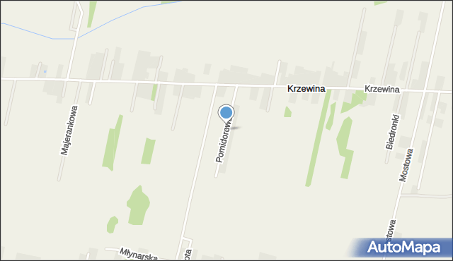 Krzewina gmina Halinów, Pomidorowa, mapa Krzewina gmina Halinów