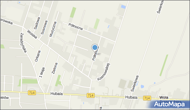 Ksawerów powiat pabianicki, Północna, mapa Ksawerów powiat pabianicki