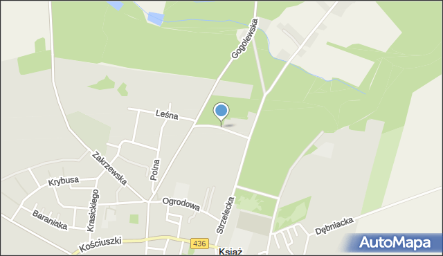 Książ Wielkopolski, Półwiejska, mapa Książ Wielkopolski