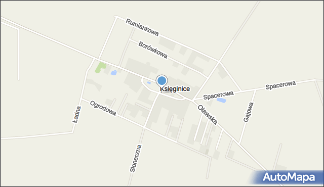 Księginice gmina Kobierzyce, Podolska, mapa Księginice gmina Kobierzyce