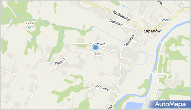 Łapanów, Pod Lipą, mapa Łapanów