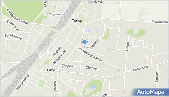 Łazy powiat zawierciański, Polna, mapa Łazy powiat zawierciański