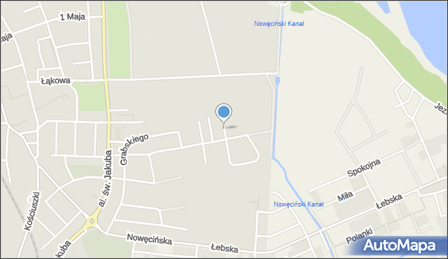 Łeba, Pogodna, mapa Łeba