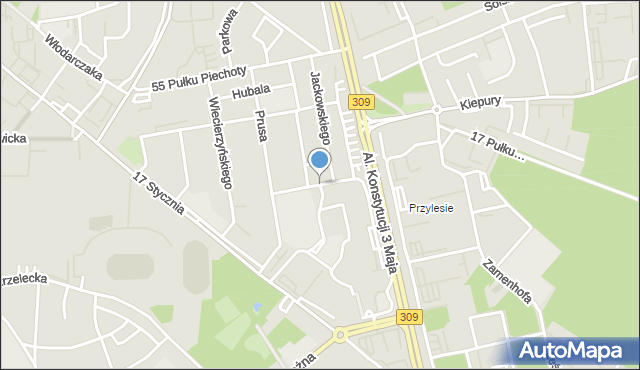 Leszno, Powstańców Wielkopolskich, mapa Leszno