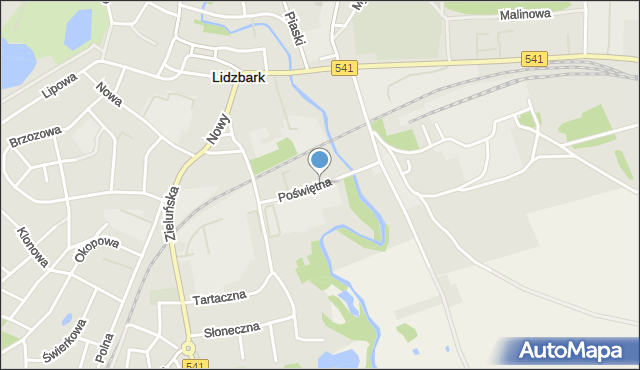 Lidzbark, Poświętna, mapa Lidzbark