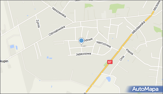 Lipno, Poziomkowa, mapa Lipno