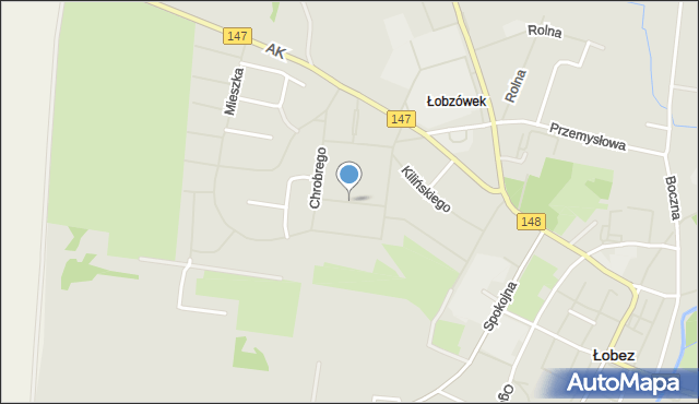 Łobez, Pomorska, mapa Łobez