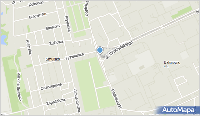 Łódź, Popiełuszki Jerzego, bł. ks., mapa Łodzi