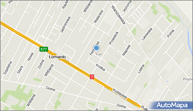 Łomianki, Poprzeczna, mapa Łomianki