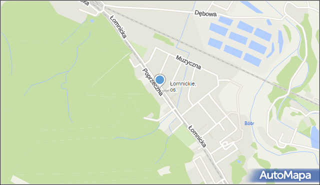 Łomnica gmina Mysłakowice, Poprzeczna, mapa Łomnica gmina Mysłakowice