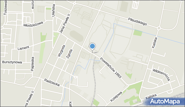 Łowicz, Powstańców 1863 r., mapa Łowicza